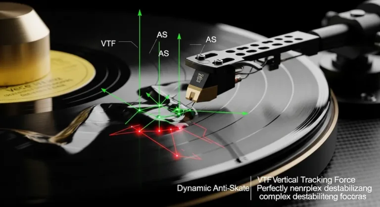 Dynamic stability of tonearms under variable groove conditions